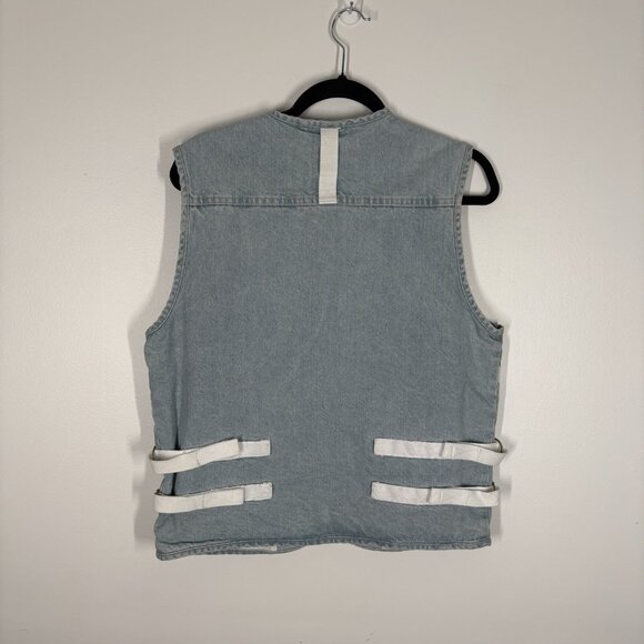BDG Urban Outfitters Men Size S Blue Casual 90s Y2K Zip Front Denim Utility Vest - Picture 9 of 9